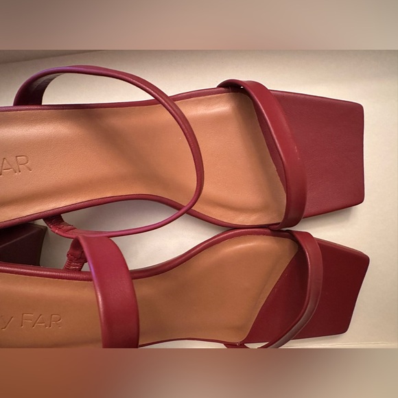 By Far Tanya Burgundy Leather Sandals 39 - Picture 7 of 13